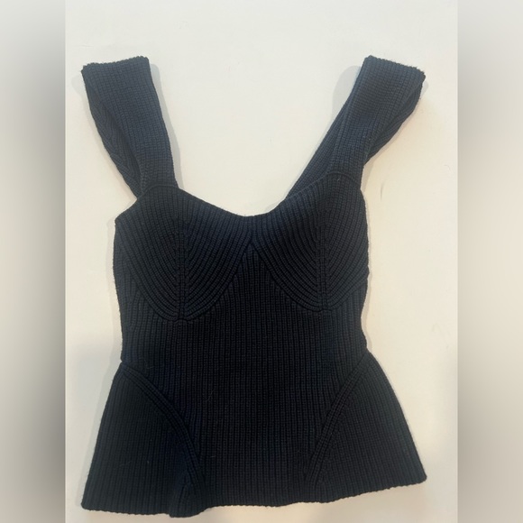 Staud Kira top sweater sleeveless top sweetheart neckline black - Picture 4 of 5